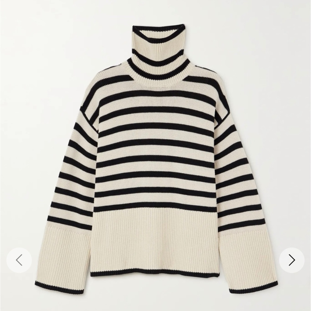 TOTEME Striped wool-blend turtleneck sweater